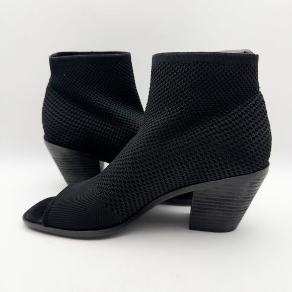 Eileen Fisher Womens Croft Bootie US 10 EU 40.5 Black Stretch Knit Open-Toe NWOB - Picture 7 of 12